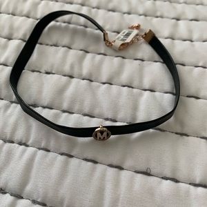 Black initial “M” leather choker